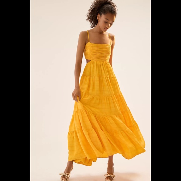 NWT Anthropologie Let Me Be Cutout Tiered Dress - Picture 1 of 16